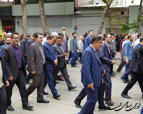 حضور ریاست و اعضای شورای اسلامی شهر در مراسم روز جهانی قدس
