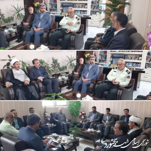 دیدار شورای اسلامی شهر و شهرداری بجنورد با فرمانده انتظامی خراسان شمالی