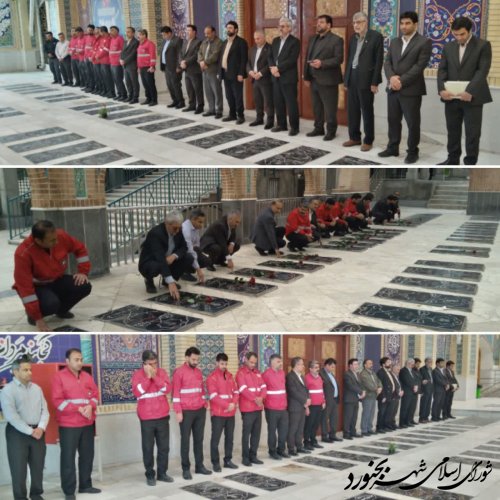 مراسم عطر افشانی و غبار روبی مزار شهدا بمناسبت روز شوراها